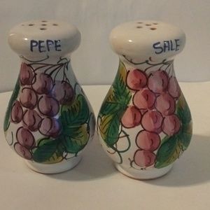 Italian Sal and pepper shakers with beautiful details and color hand painted g